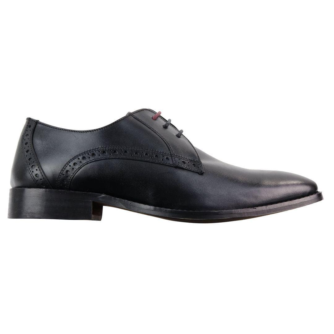 Mens Classic Laced Full Leather Derby Shoes Plain British Design Smart Casual - Knighthood Store