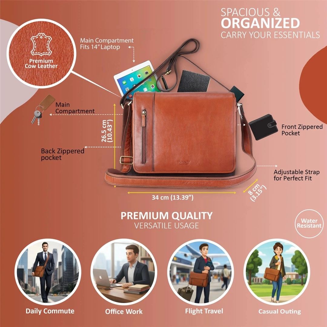 Astor - Genuine Leather Laptop Bag