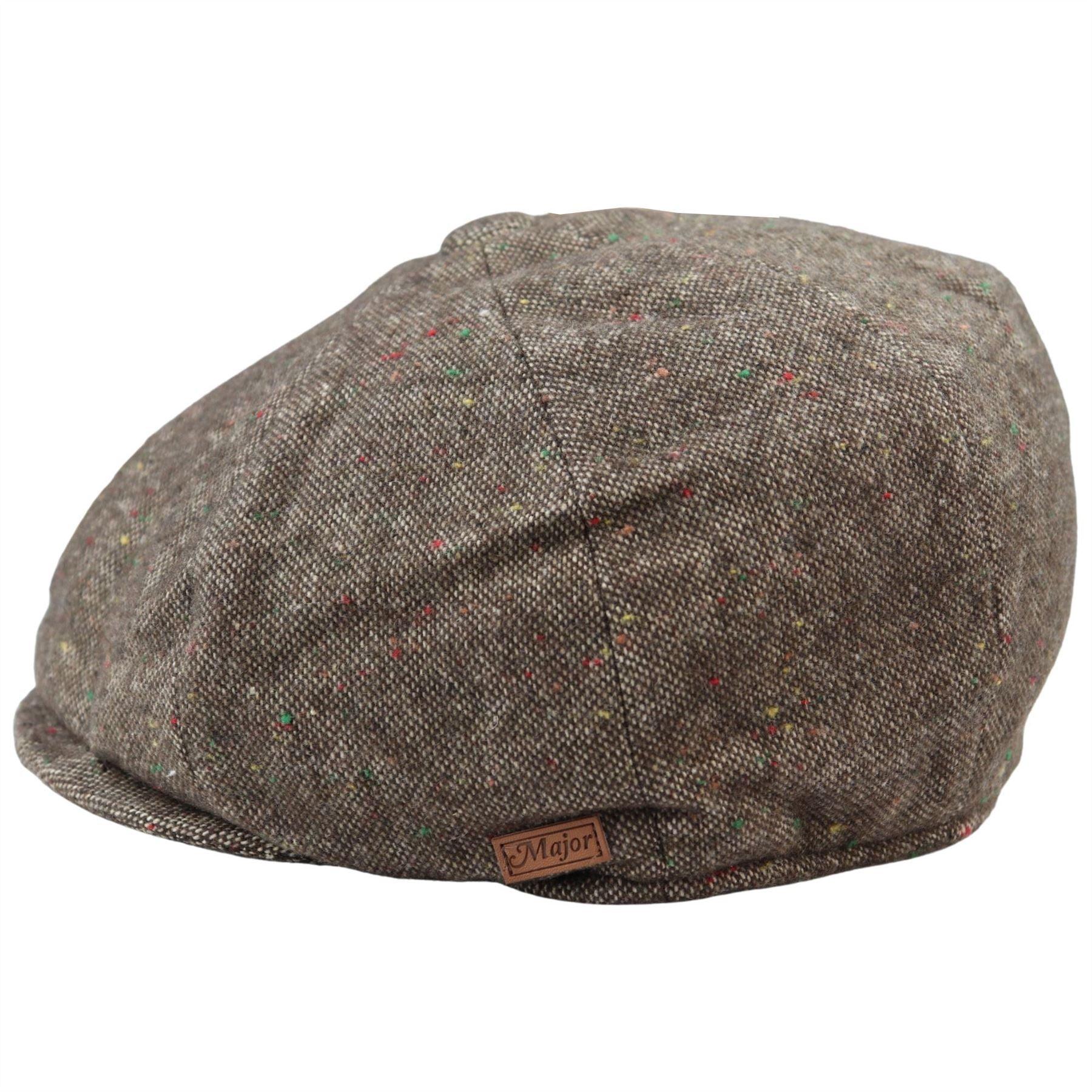 8 Panel Baker Boy Cap Shelby Hat Wool VIntage Tweed Classic Brown Grey Razor - Knighthood Store