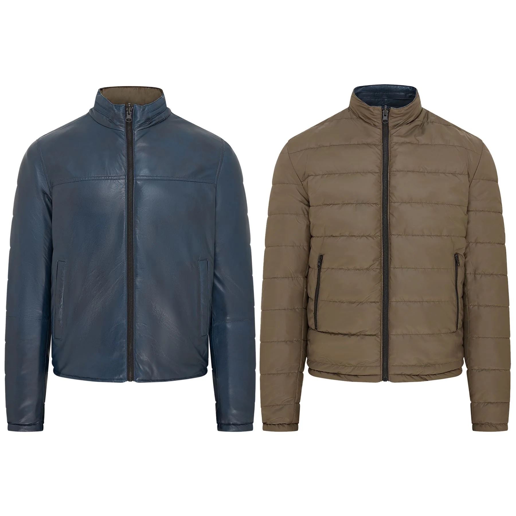 Men's Reversible Quilted Leather Jacket