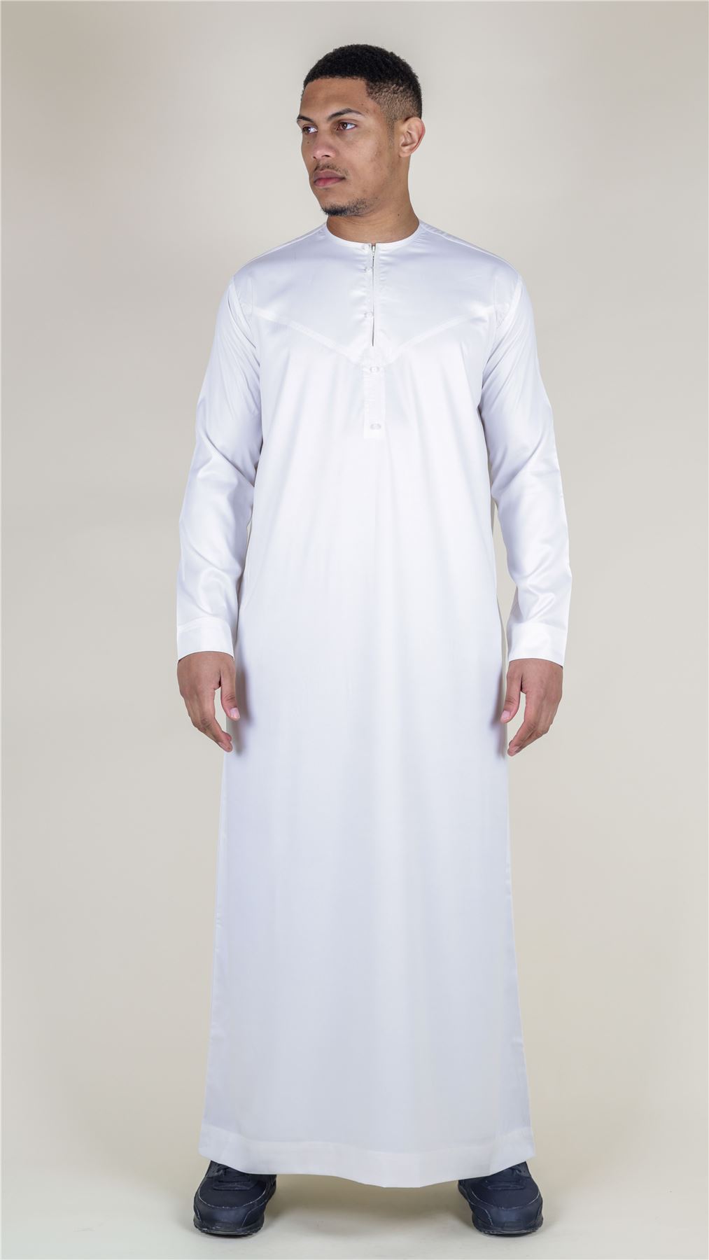 Men's Thobe Jubba Islamic Clothing Muslim Kaftan Emirati Omani Satin Robe
