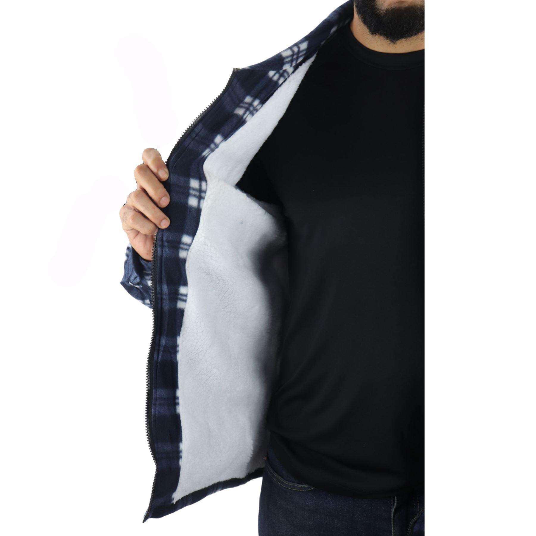 Men's Jumper Thermal Fleece Fur Lined Lumberjack Zipped Check Winter Shirt - Knighthood Store