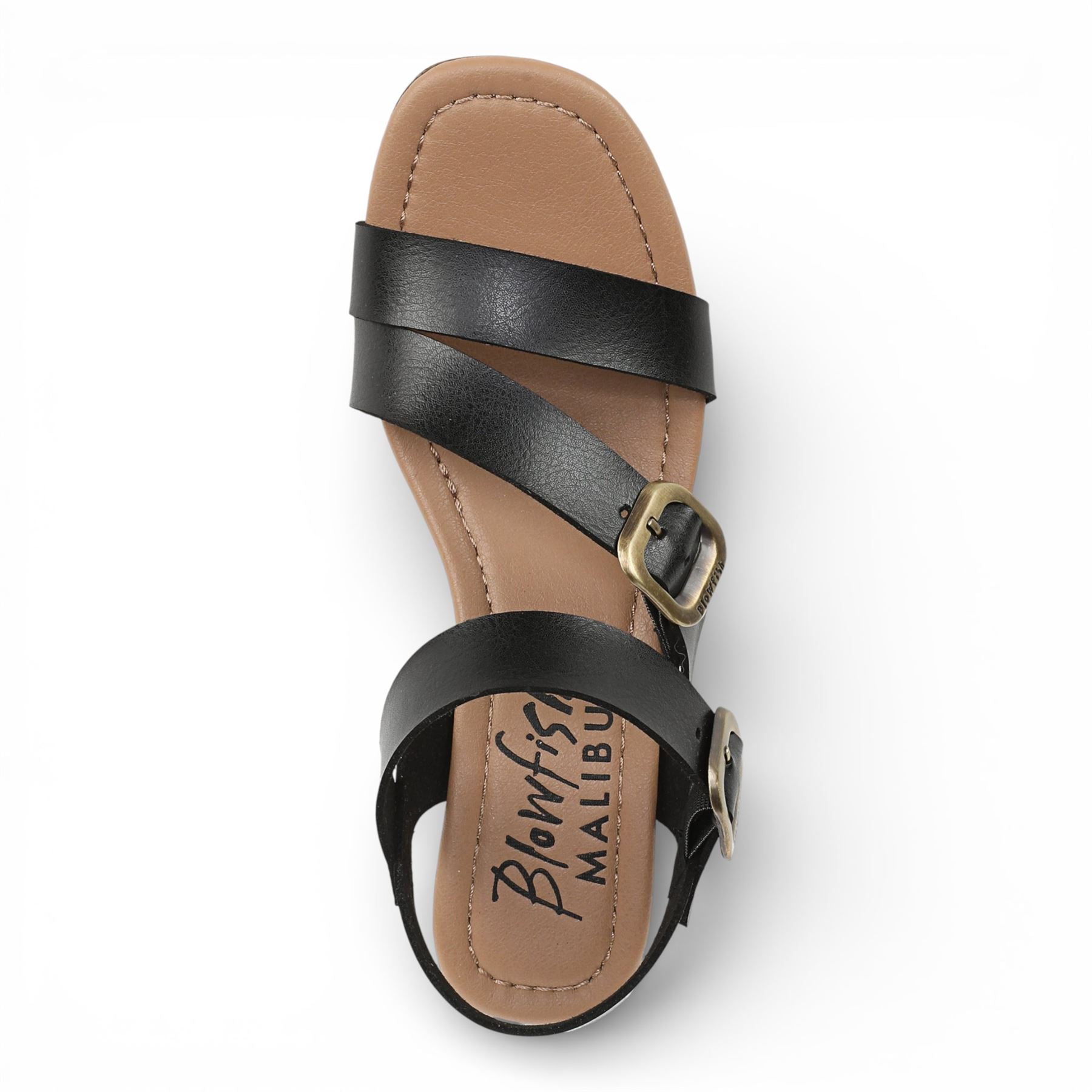 Ali - Women's Black Wedge Strappy Espadrille Heel Sandals