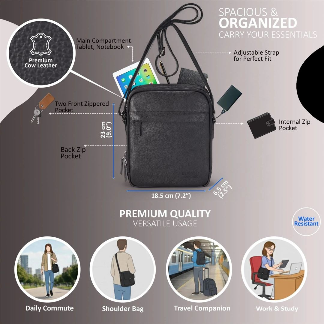 Hawthrone - Genuine Leather Shoulder Messenger Bag