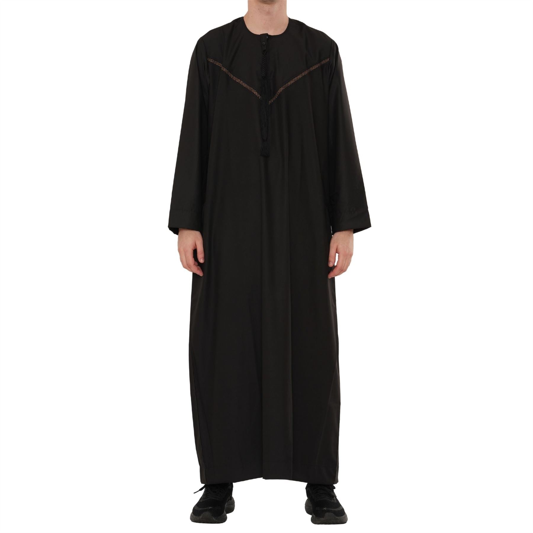 HM10 - Men's  Emirati Omani Zipped Embroidery Thobe