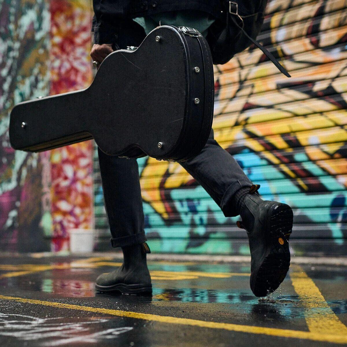 Blundstone 2055 Rustic Black Vintage Leather Chelsea Terrain Boots Slip On Retro - Knighthood Store