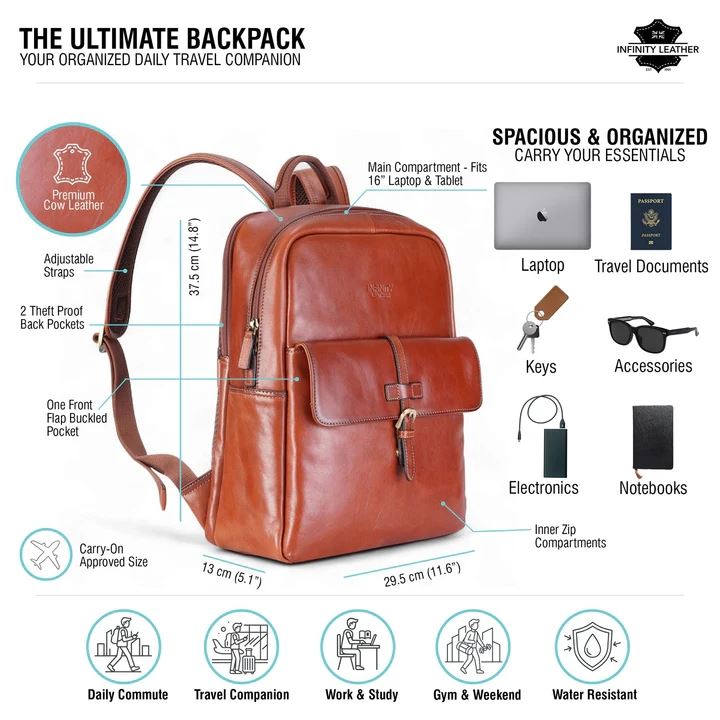 Cove - Genuine Leather Laptop Backpack
