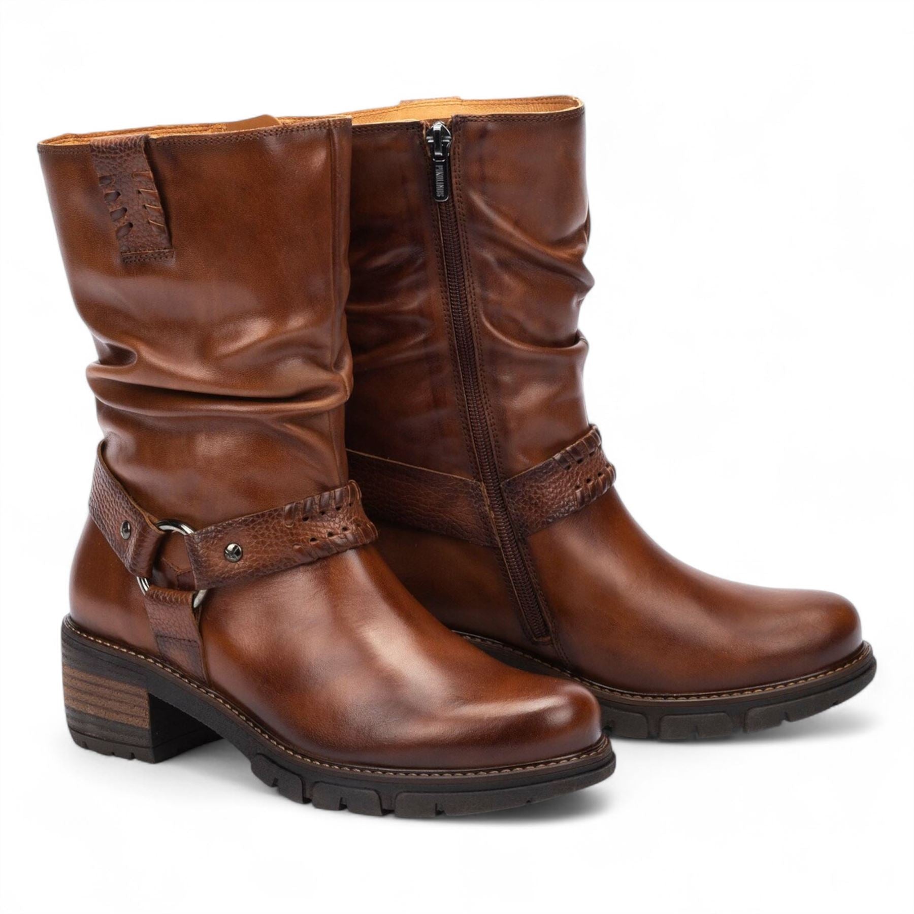 San Sebastian - Women's Brown Mid-Calf Tall Ankle Boots