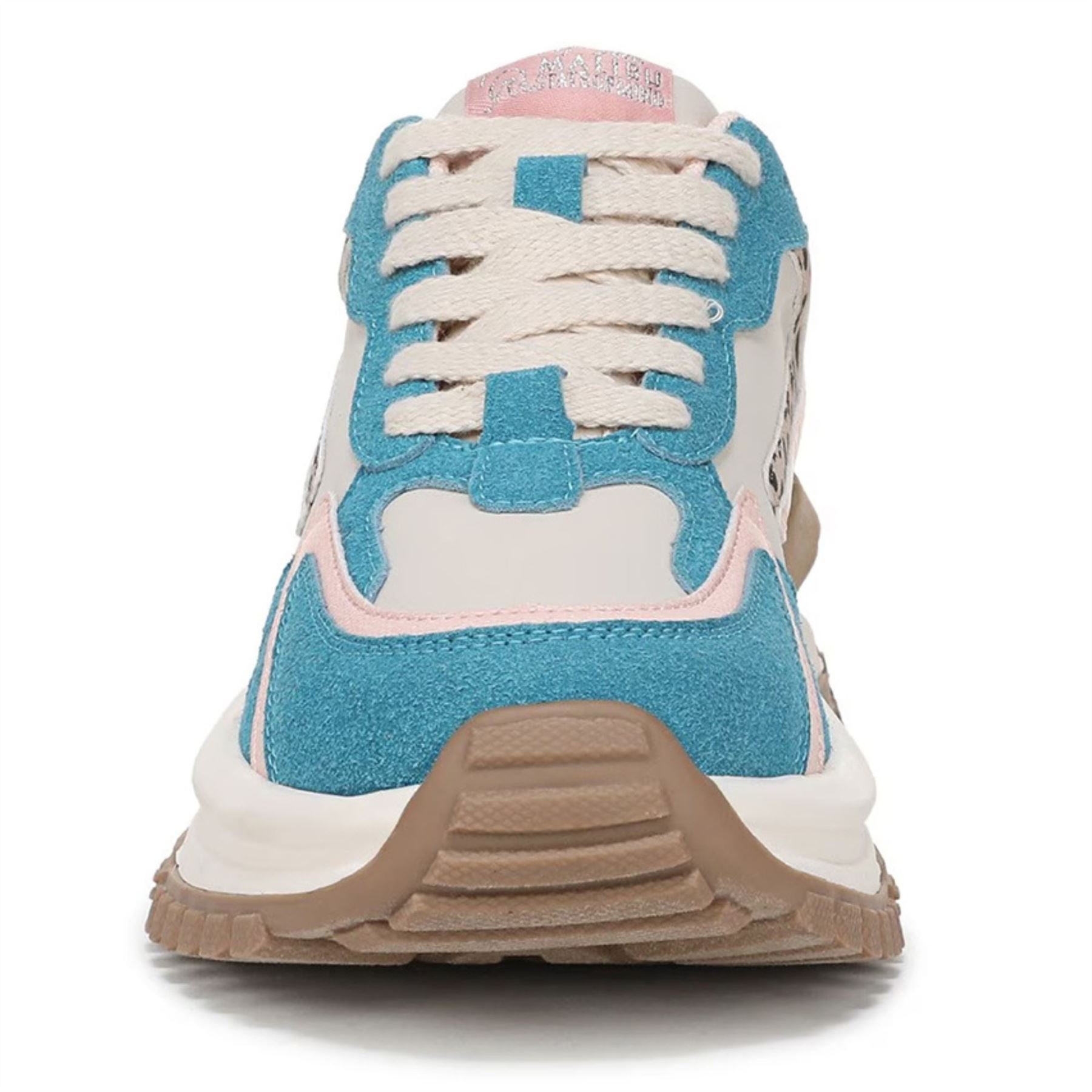 Leo - Women's Pink Blue Retro Lace-Up Sneakers