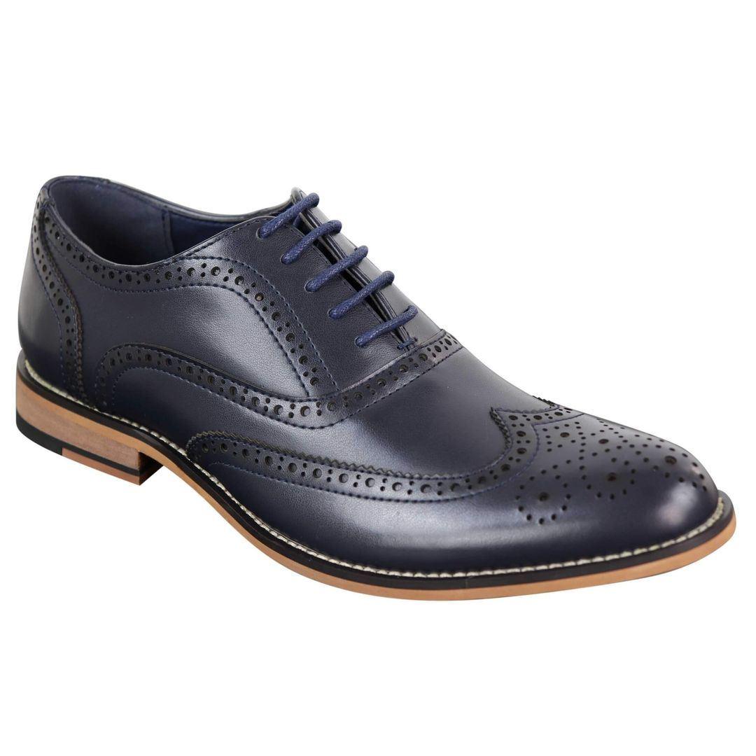 Mens Real Leather Laced Gatsby Brouges Smart Designer Retro Vintage Shoes - Knighthood Store