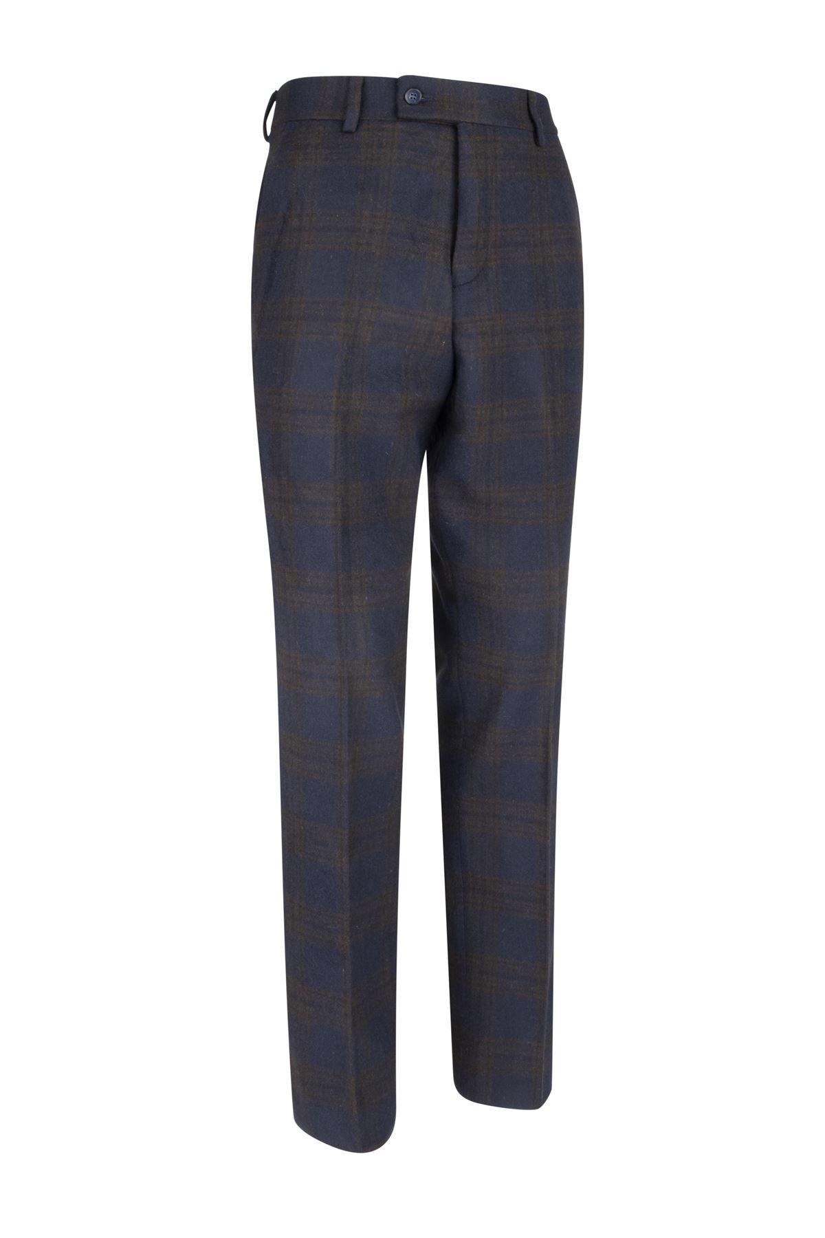 Mens Wool Tweed Trousers Vintage Peaky Blinders Wedding Check Herringbone - Knighthood Store