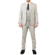 IM31 - Men's Grey 3 Piece Prince Of Wales Check Suit