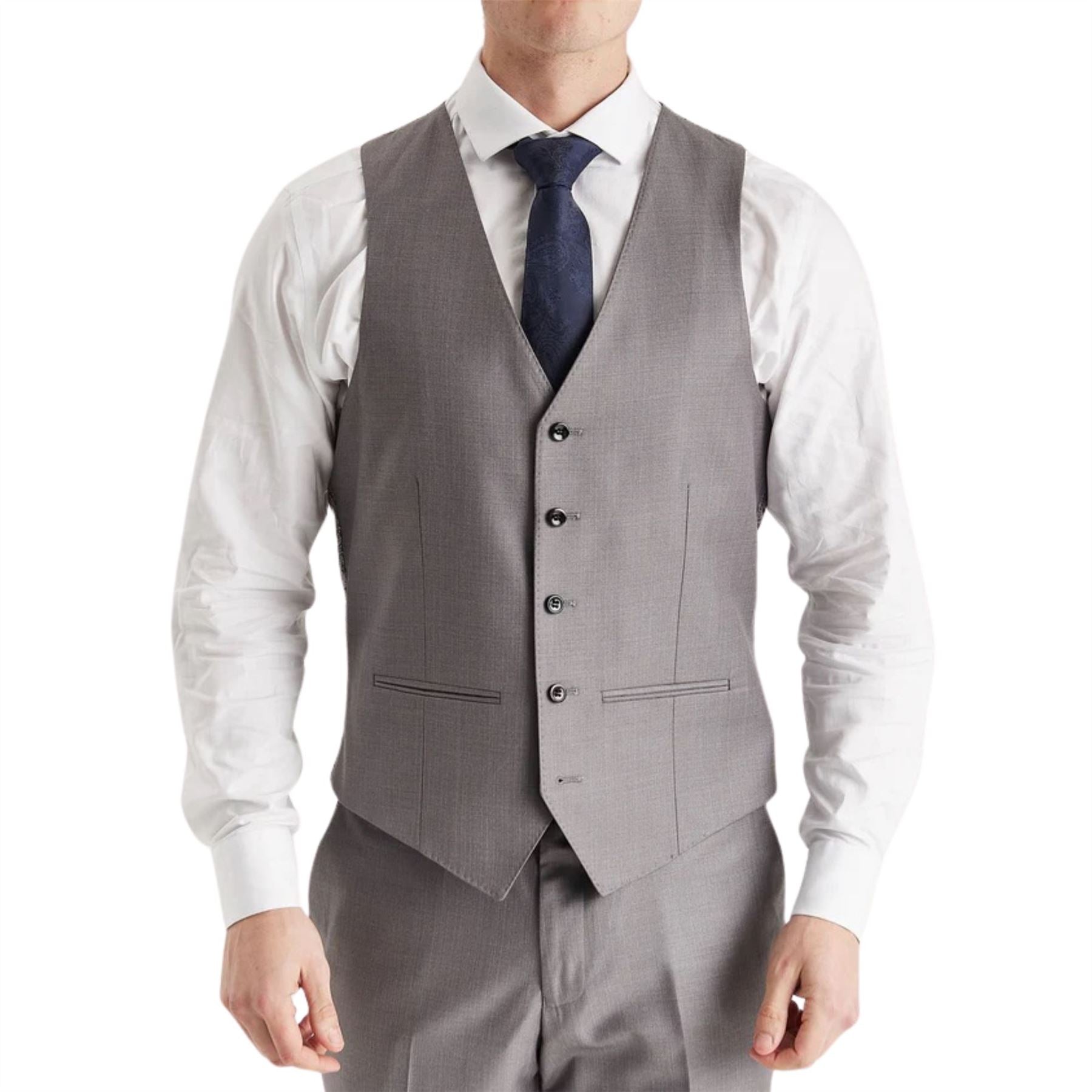 Edward - Men's Grey Tailored Fit Waistcoat