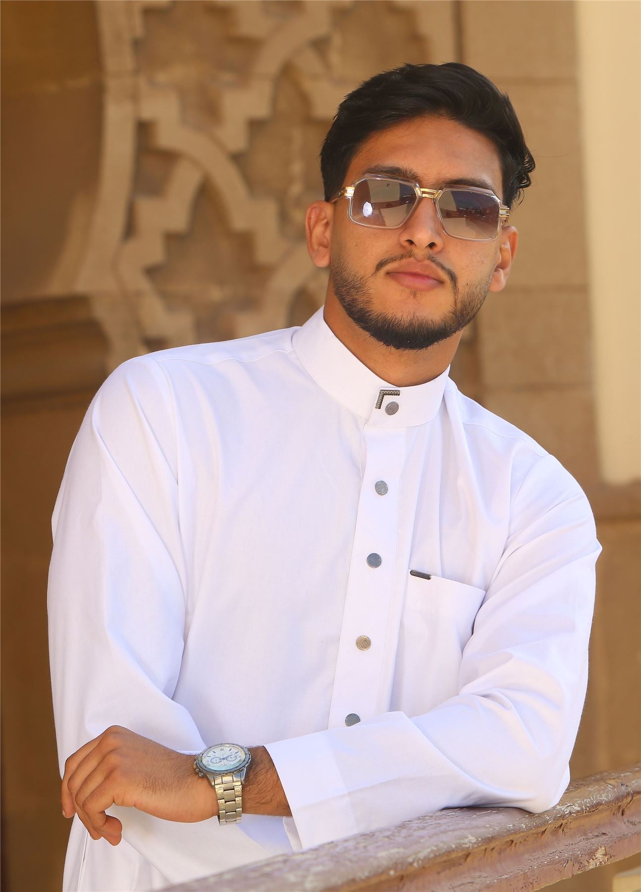 TT-005 - Men's Saudi Emirati Thobe Arab Nehru High Collar