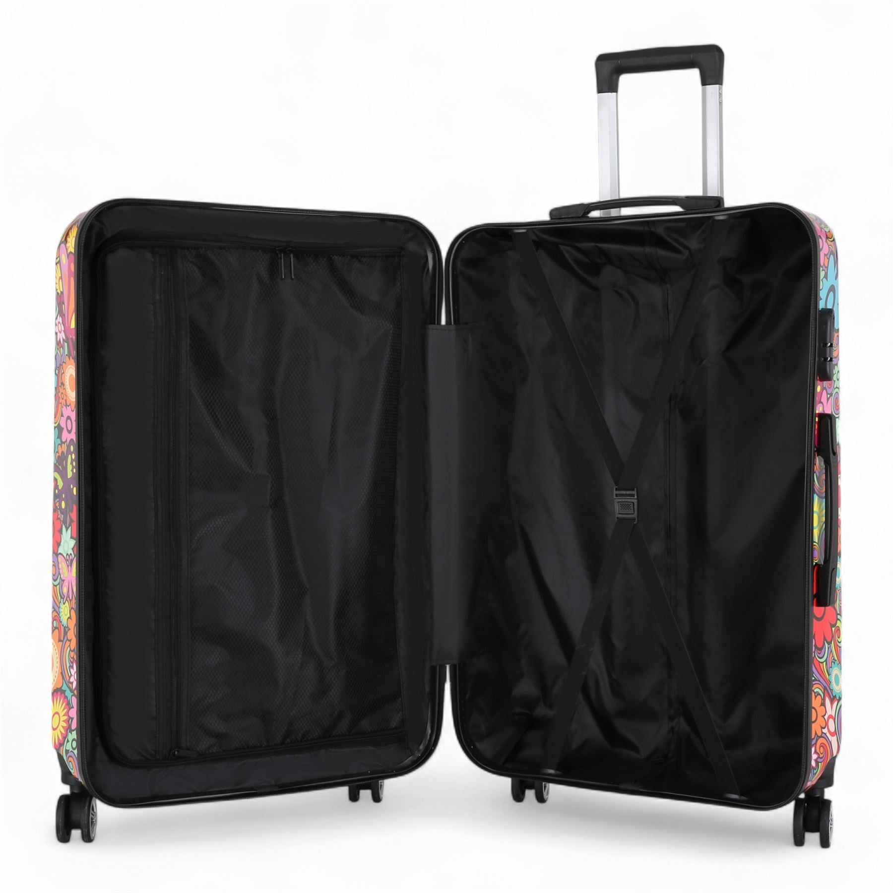 Hard Shell Suitcase Flower Heart Printed Luggage Travel Bag
