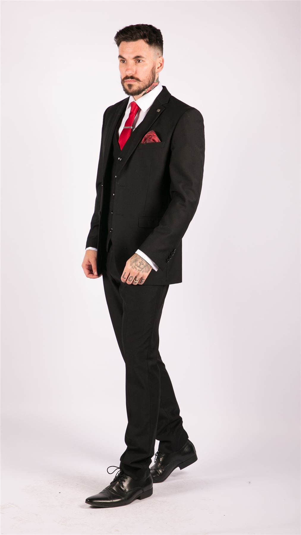 Mens 3 Piece Black Tailored Fit Complete Suit Classic Doorman Morning Funeral