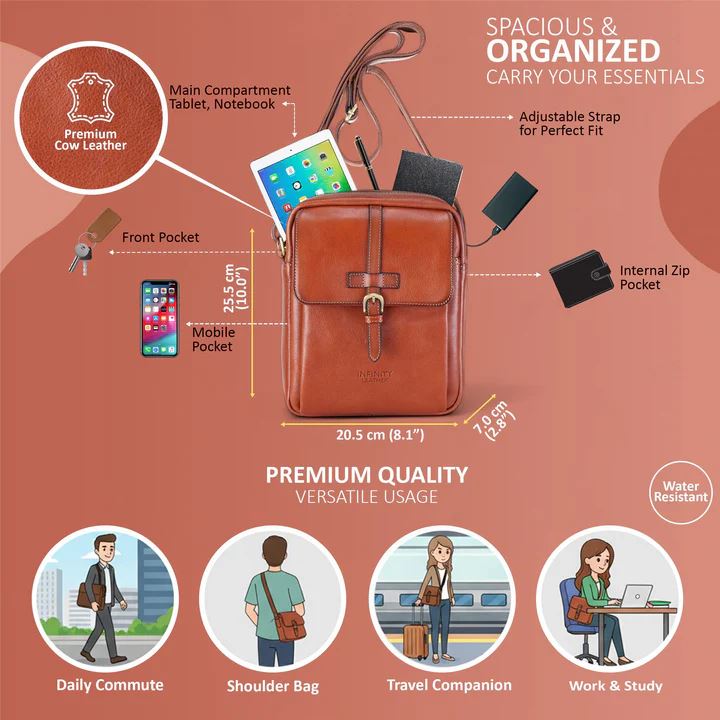 Ashby - Genuine Leather Crossbody Small Messenger Bag