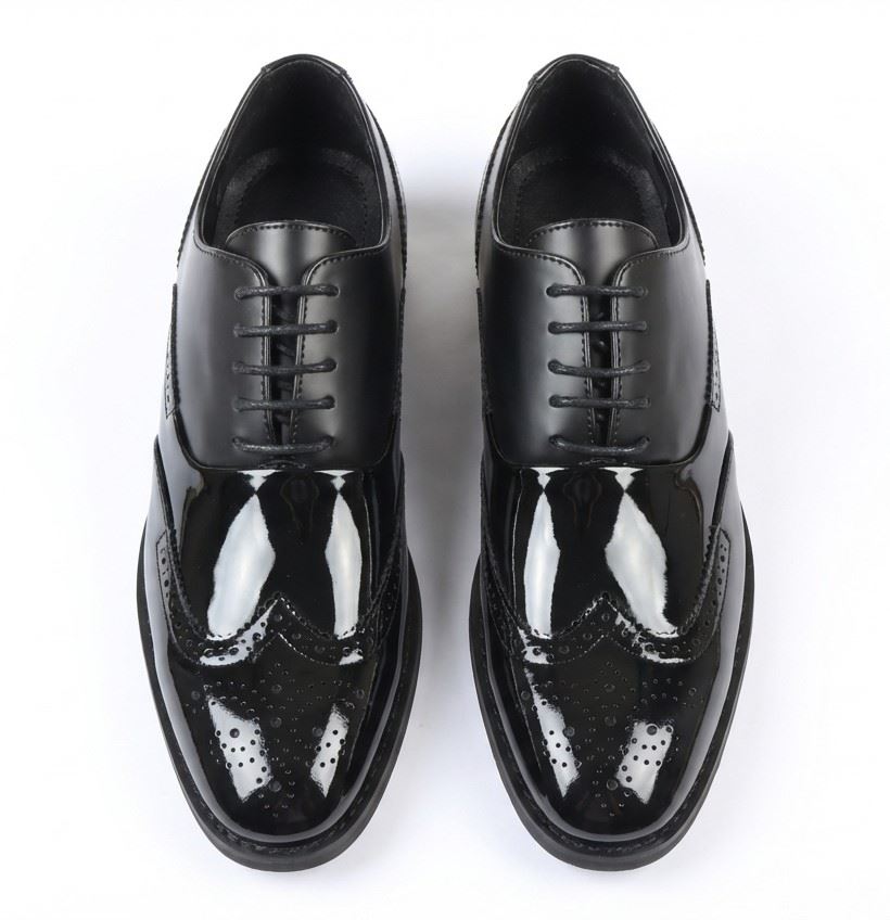 Men's Patent PU Leather Wingtip Oxford Dress Shoes