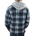 Men's Jumper Thermal Fleece Fur Lined Lumberjack Removable Hooded Buttoned Check Winter Shirt - Knighthood Store