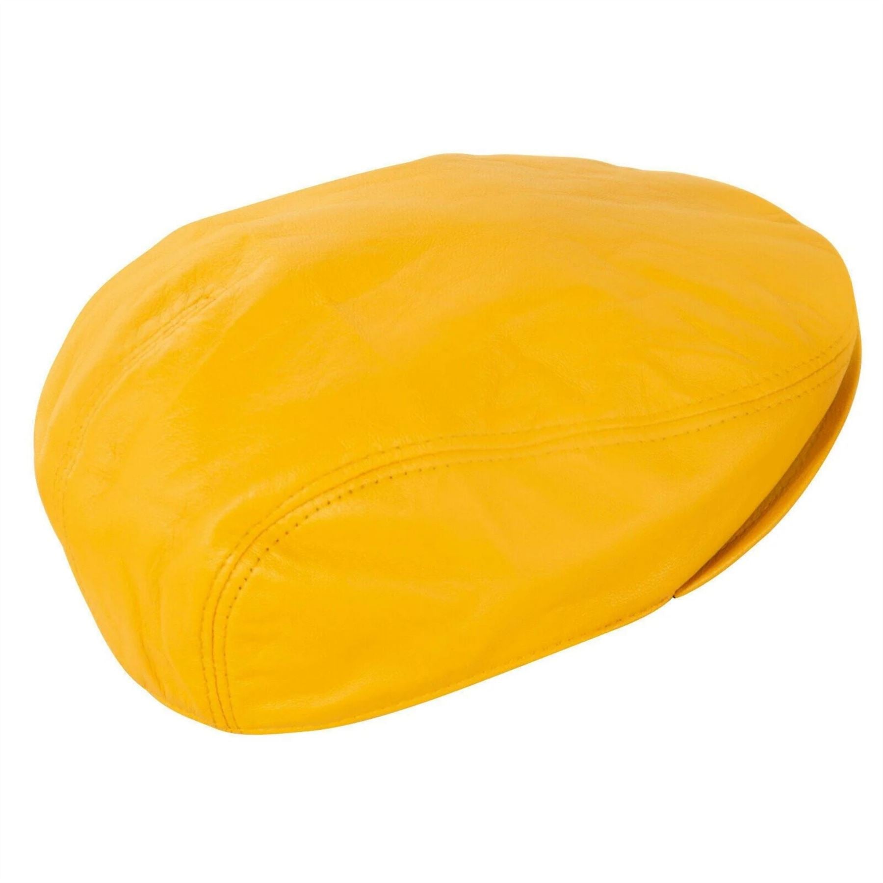 Men's Real Leather Ivy Newsboy Peaked Flat Cap