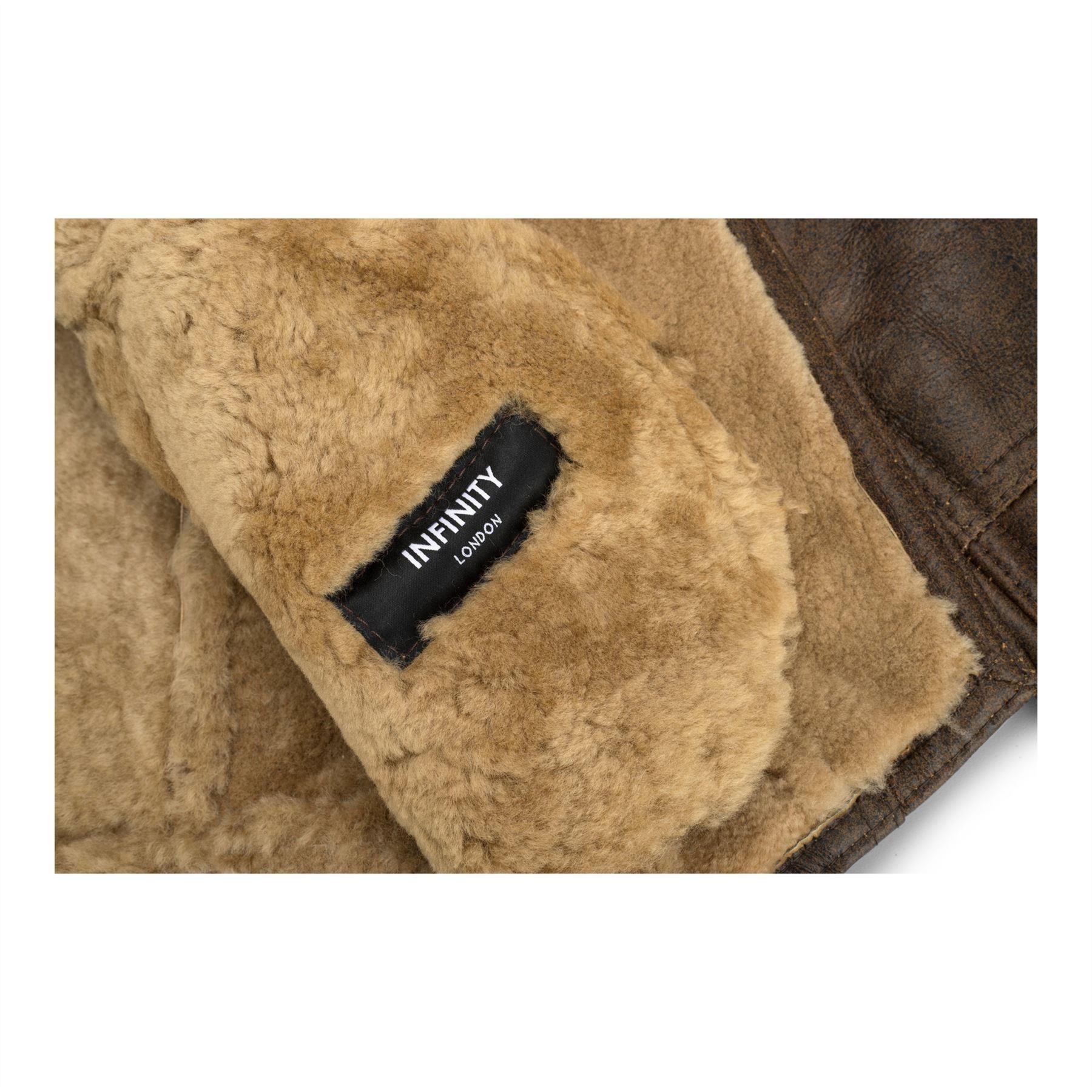 Ladies Winter 100% Real Sheepskin Leather Camel Brown Ginger Aviator Jacket - Knighthood Store