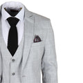 Men's Suit Grey Checked Tailored Fit 3 Piece Formal Dress - Knighthood Store