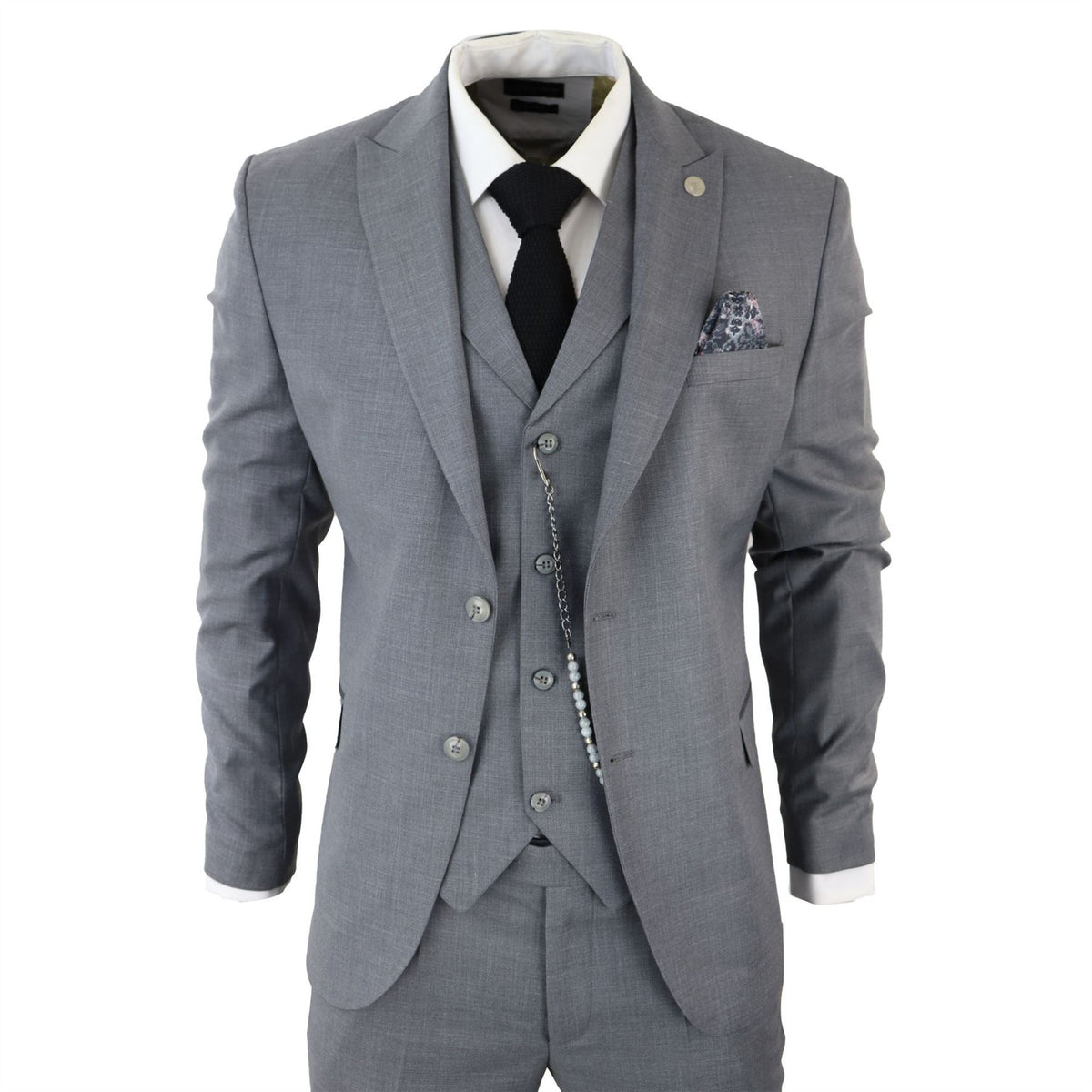 TruClothing James Men 3 Piece Grey Suit - 36" Jacket 30" Trousers