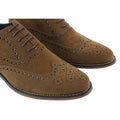 Mens Lace Real Suede Brogues Shoes Gatsby Classic 1920's Blue Brown Vintage - Knighthood Store