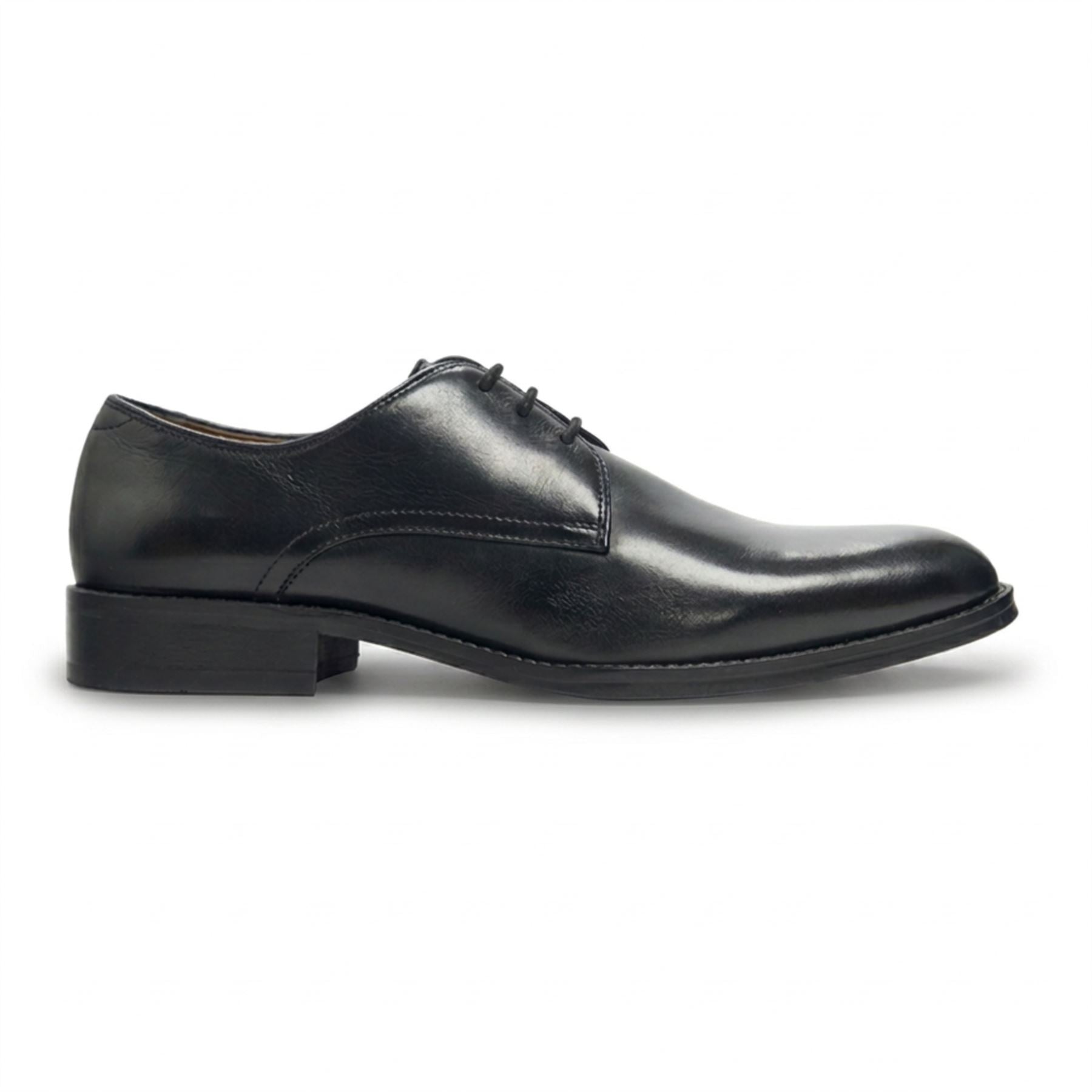 Taylor - Men's Black Leather Classic Lace-Up Derby Shoes