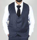 Men's Navy Suit Double Breasted 3 Piece Formal Dress - Knighthood Store