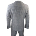 Men's Grey 3 Piece Suit Prince Of Wales Check Formal Business Dress Suits - Knighthood Store