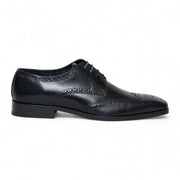 Men’s Black Leather Oxford Derby Classic Formal Lace-Up Brogue Shoes