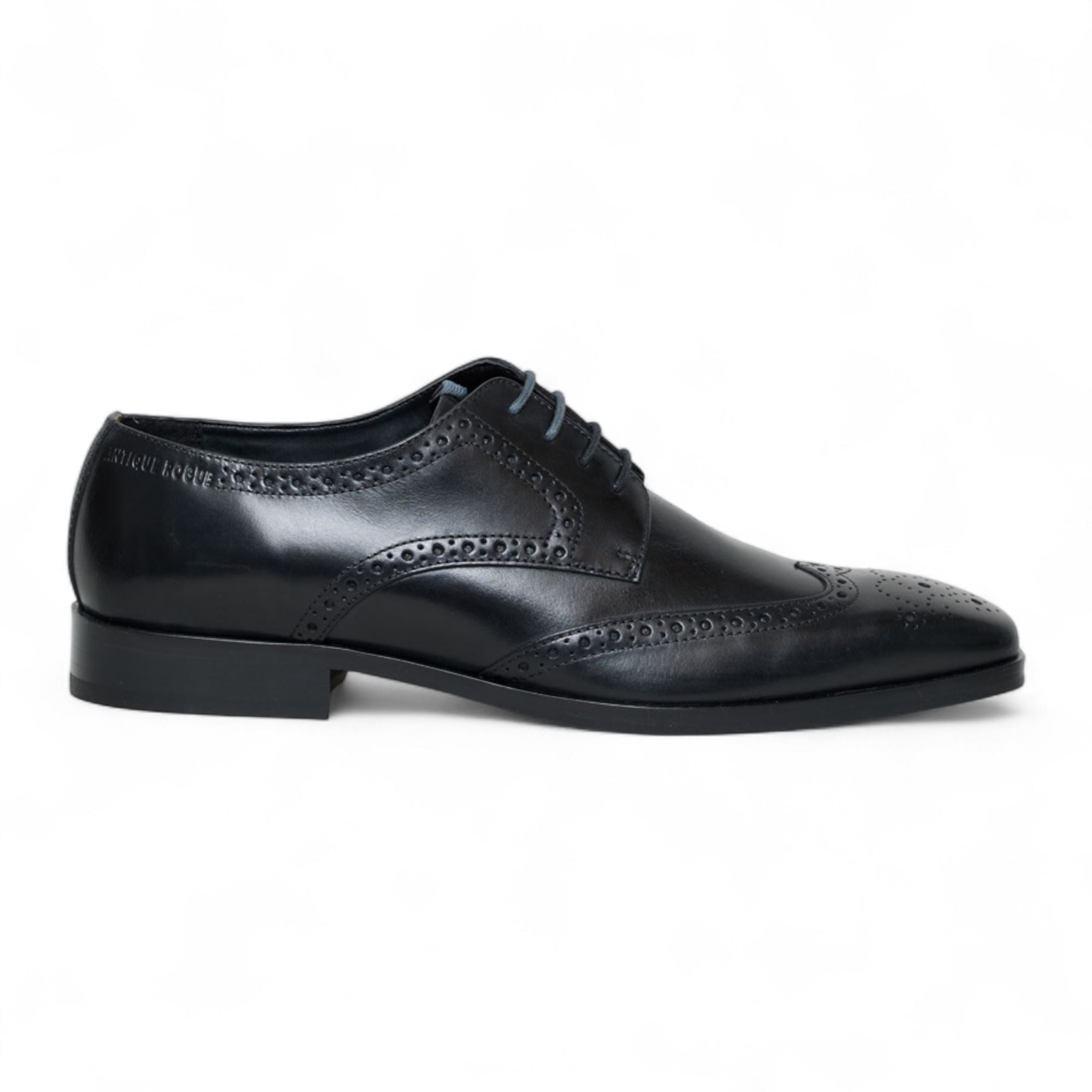 Men’s Black Leather Oxford Derby Classic Formal Lace-Up Brogue Shoes