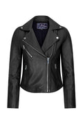 Womens Cross Zip Biker Real Leather Jacket Brando Red Black Retro Classic Motorcycle - Knighthood Store
