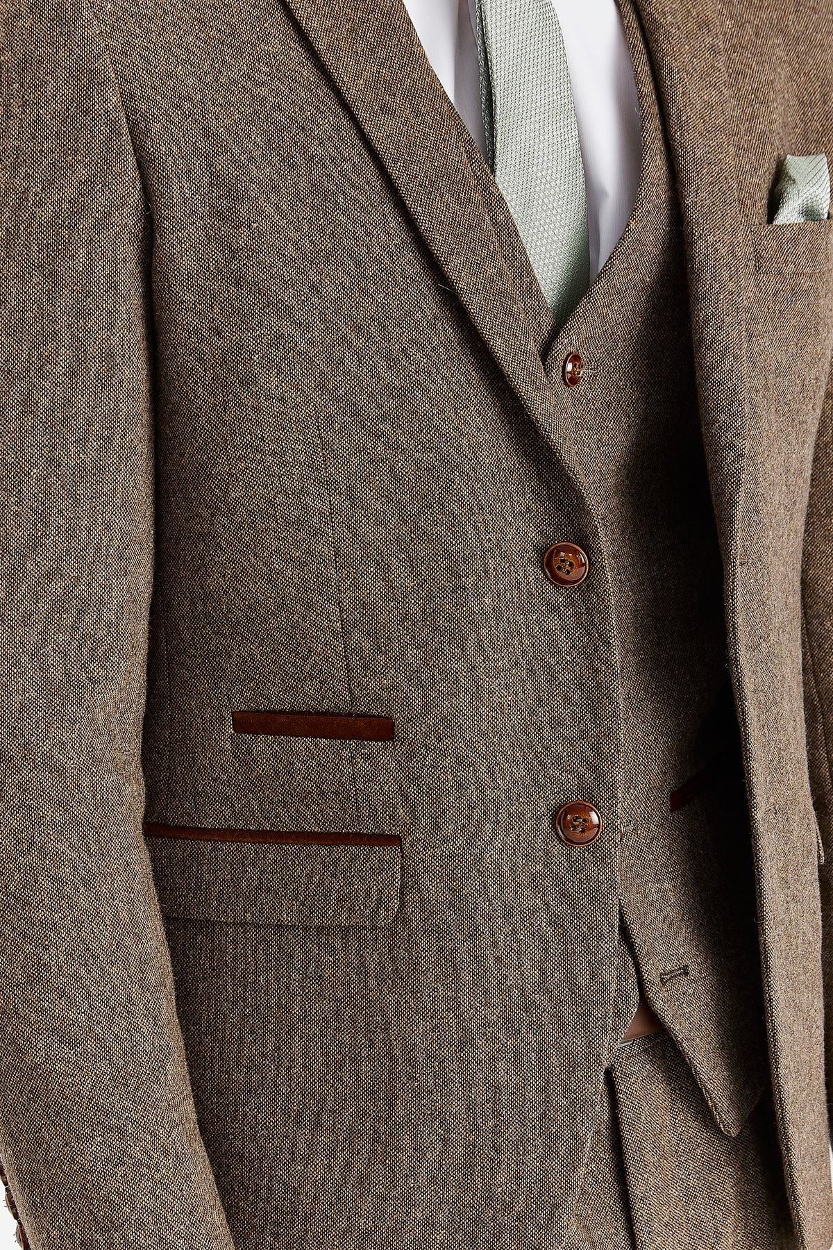 Oscar - Men's Brown Wool Blend Tweed Blazer