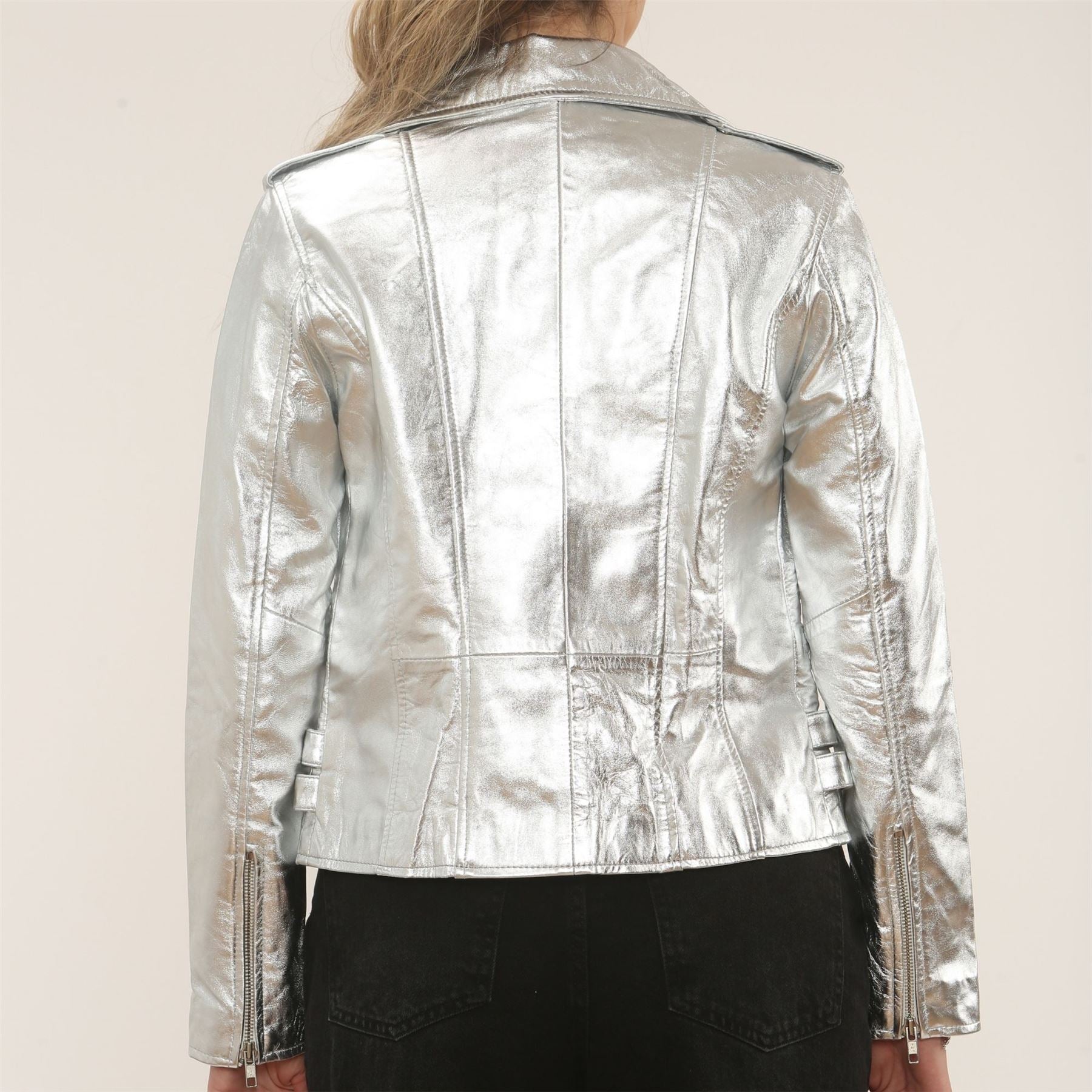 Women's Real Lamb Nappa Leather Vintage Biker Jacket