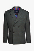 Men's Blazer Olive Green Double Breasted Tailored Fit Suit Jacket - Knighthood Store