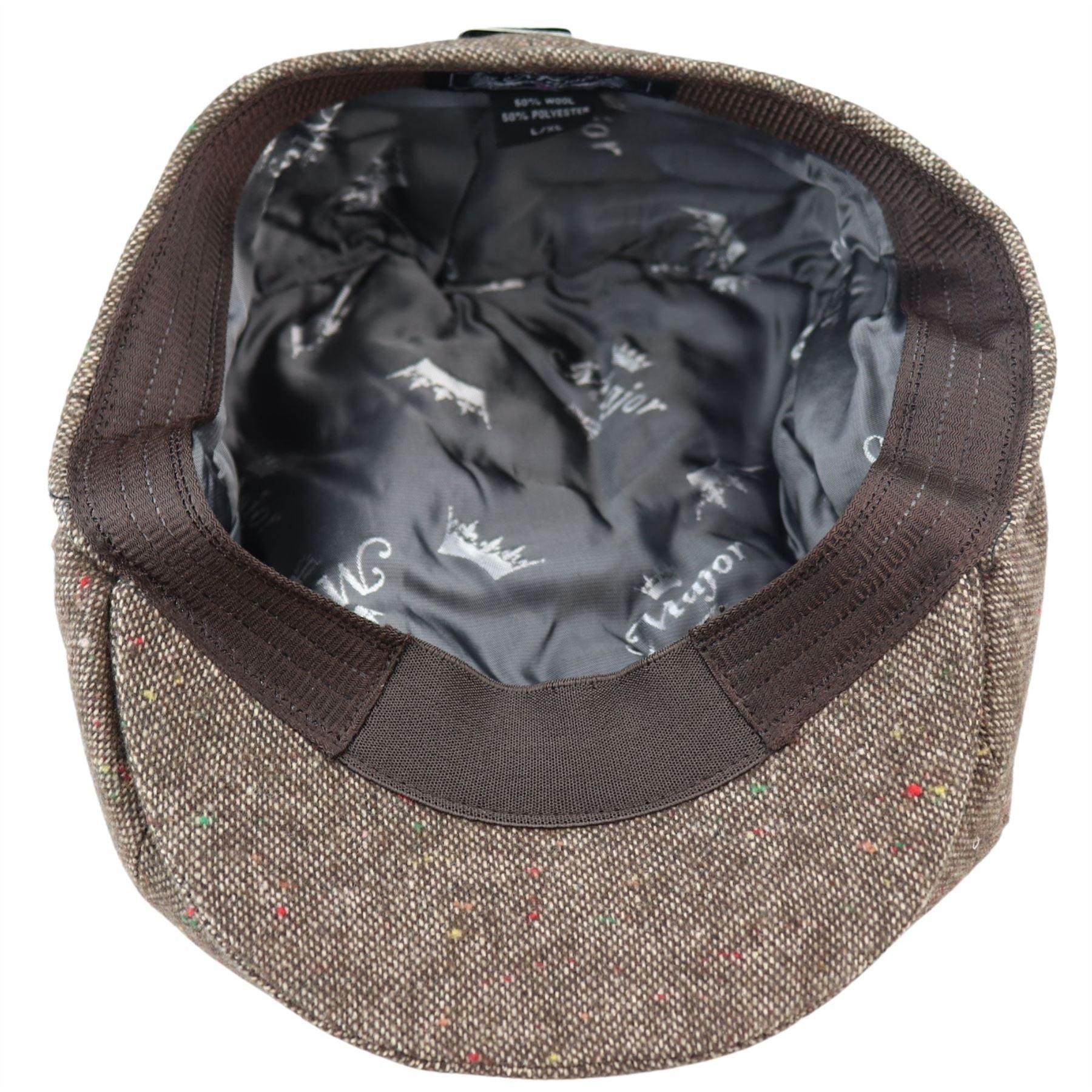 8 Panel Baker Boy Cap Shelby Hat Wool VIntage Tweed Classic Brown Grey Razor - Knighthood Store