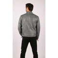 Mens Blue Grey Real Leather Designer Zipped Biker Jacket Washed Casual Vintage - Knighthood Store