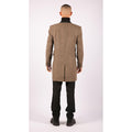 Mens 3/4 Long Overcoat Jacket Herringbone Tweed Coat Peaky Blinders Fit - Knighthood Store