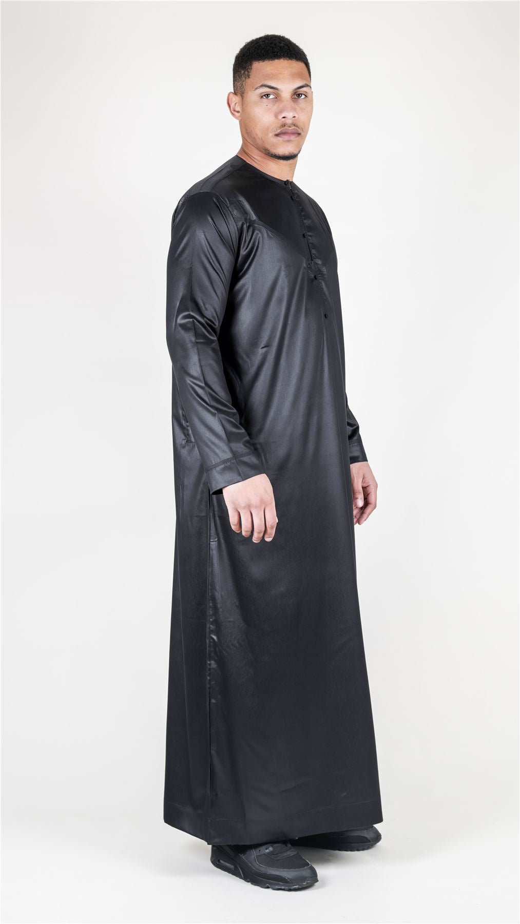 Men's Thobe Jubba Islamic Clothing Muslim Kaftan Emirati Omani Satin Robe