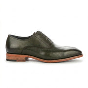 Jett - Men's Dark Green Cross-Stitch Toe Cap Oxford Shoes