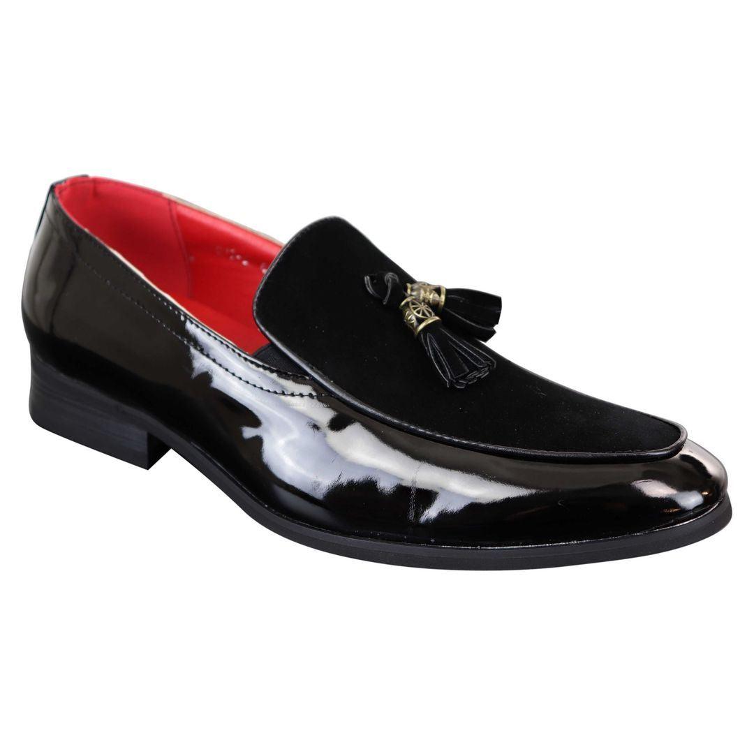 Mens Tassel Patent Shiny PU Suede Leather Driving Shoes Loafers Smart Casual - Knighthood Store