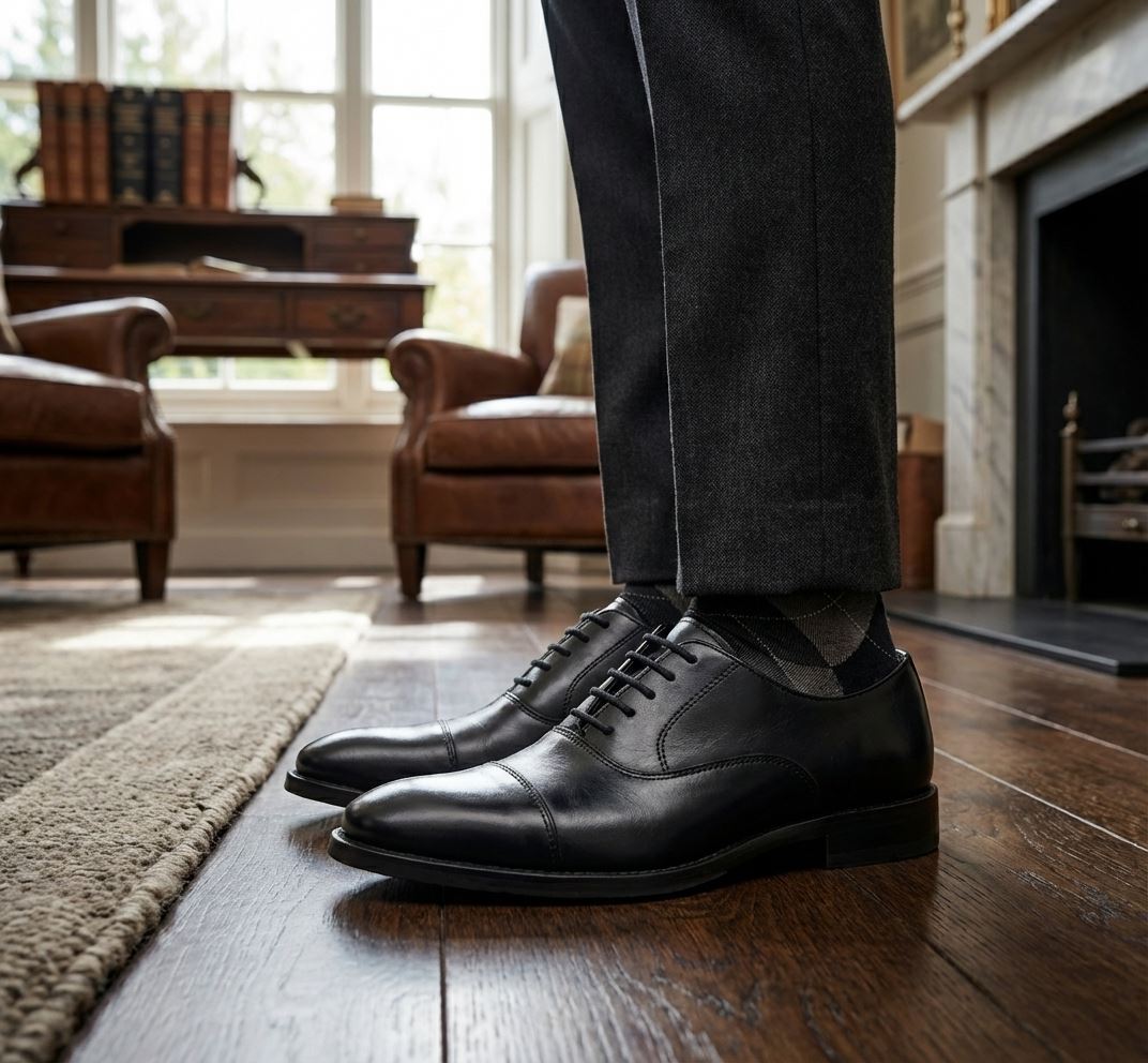 Men’s Classic Cap-Toe Oxford Lace-Up Formal Shoes