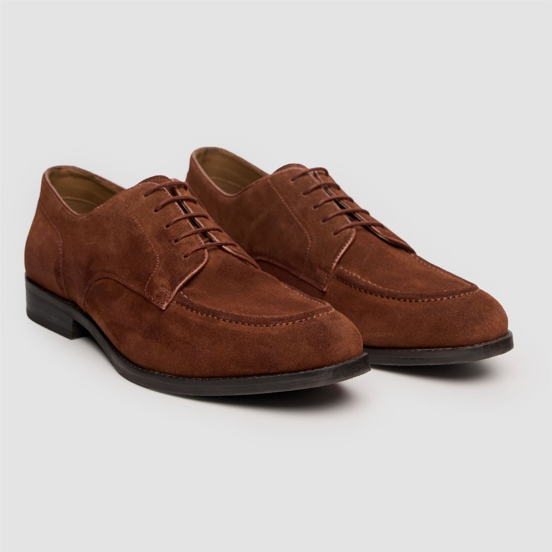 Brera - Men's Brown Suede Classic Lace-Up Derby Shoes