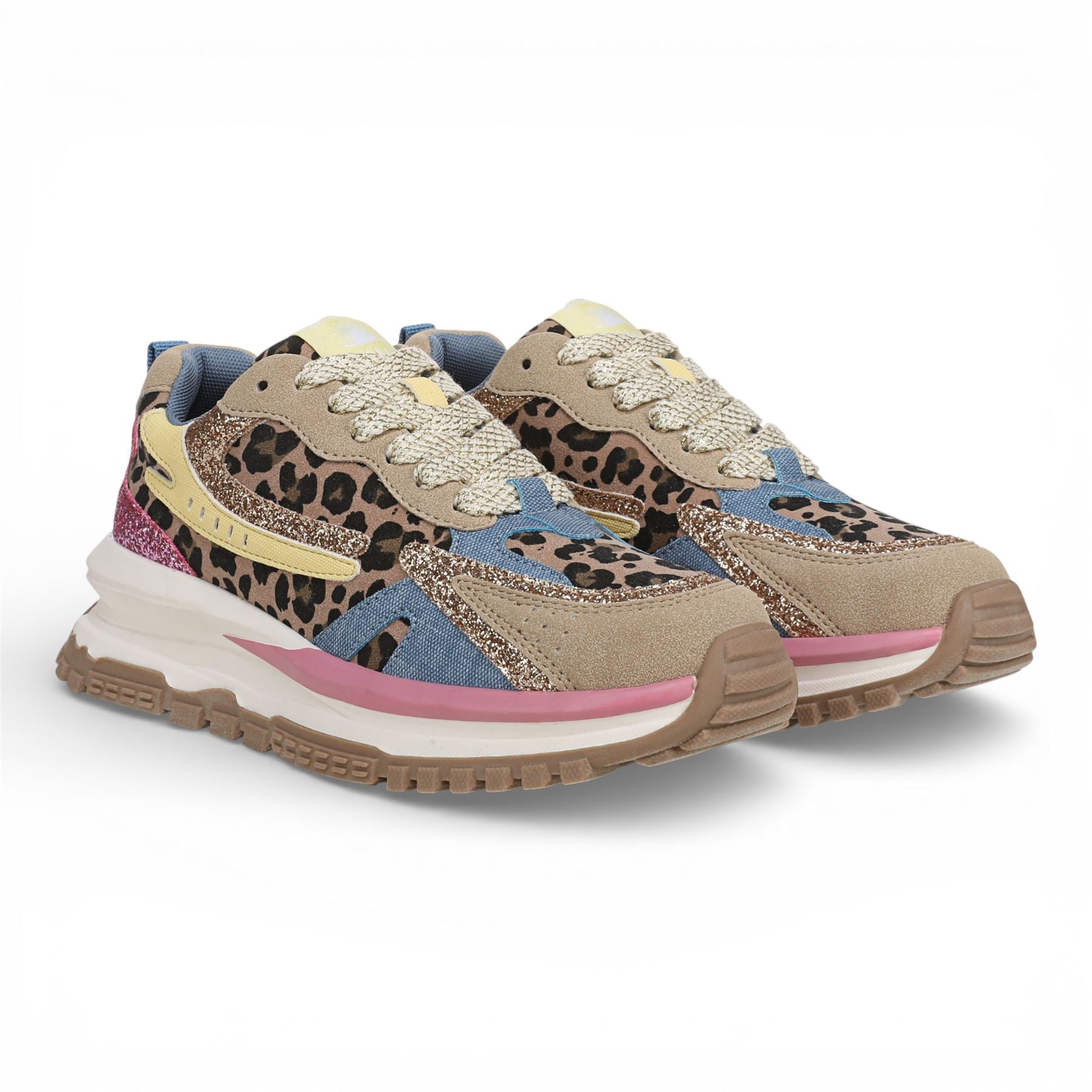 Leo - Women's Pink Yellow Retro Sneaker