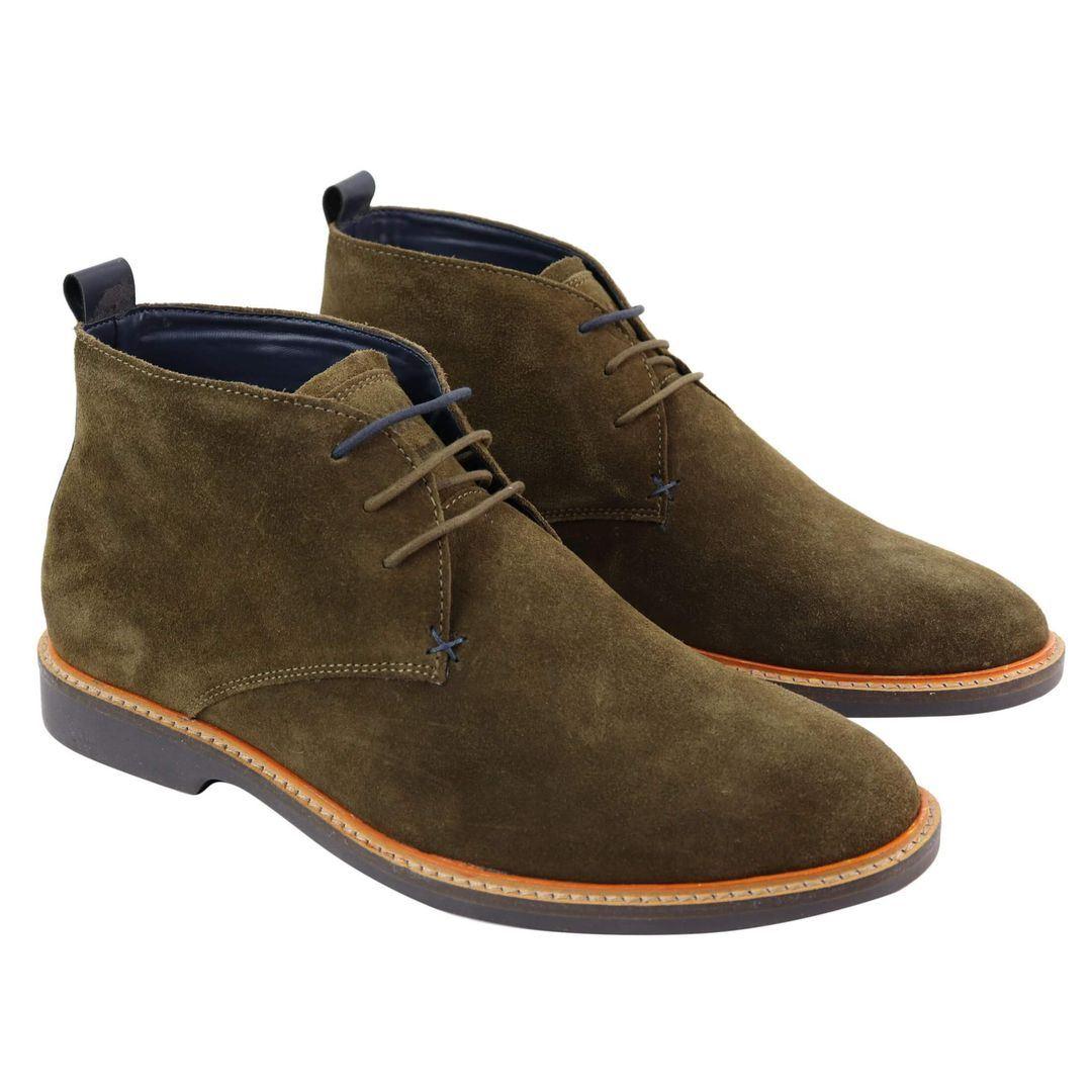 Mens Real Suede Italian Slip On Ankle Boots Smart Casual Desert Chelsea Dealer - Knighthood Store