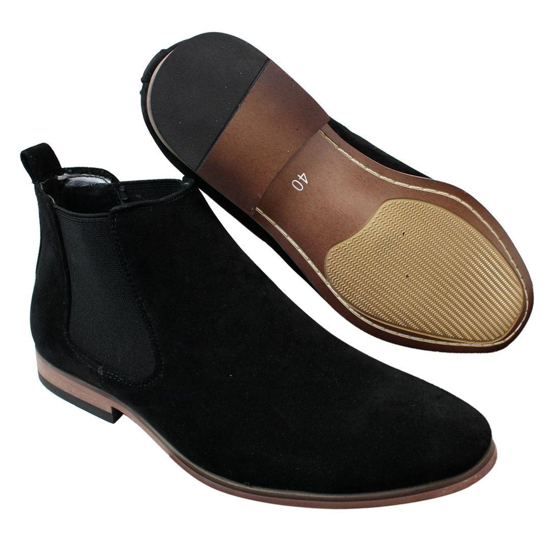 Mens Italian Suede Slip On Ankle Boots Smart Casual Desert Chelsea Dealer - Knighthood Store