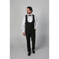 Men's Black Waistcoat Double Breasted Round Collar Vest - Knighthood Store