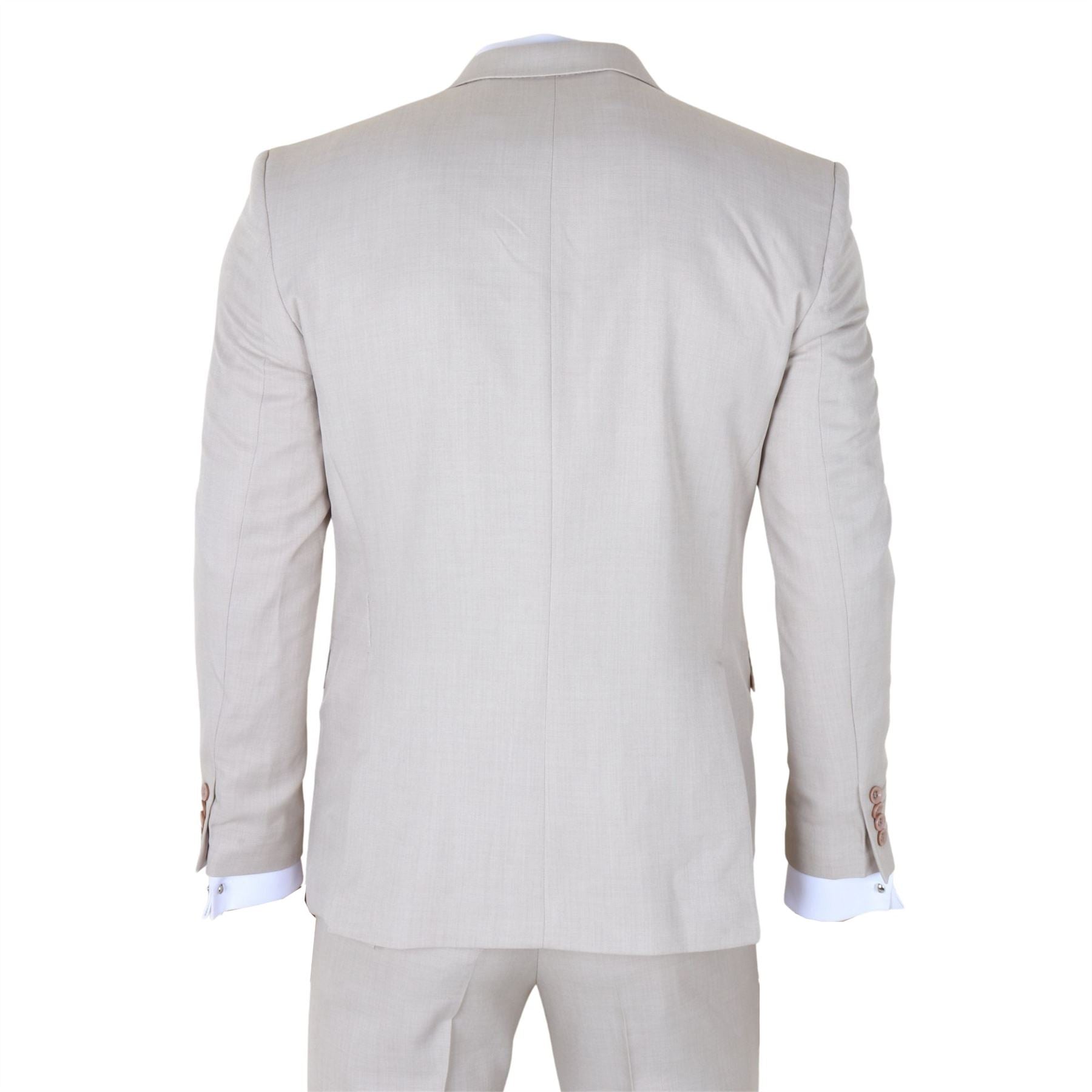 IM1 - Men's Classic Plain Cream 3 Piece Suit